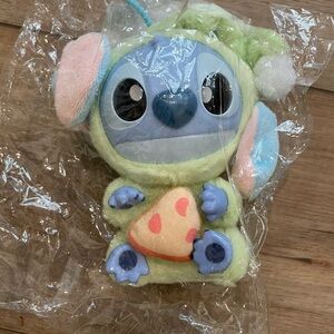 Stitch “la bubu” pizza plush keychain